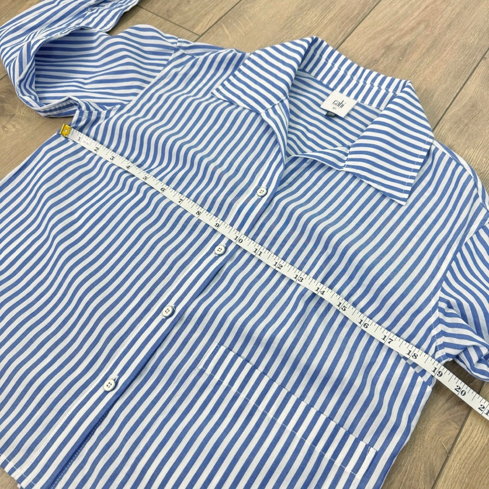 CAbi 6085 Prep School Blue Stripe Button Up Shirt Size XS EUC! - Picture 10 of 13